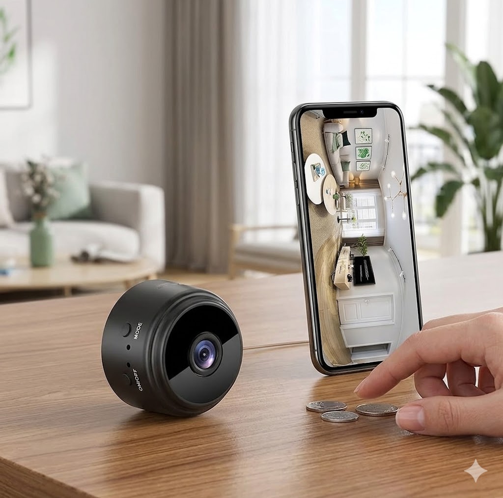 Mini WiFi Security Camera – 1080p HD with Motion Alerts